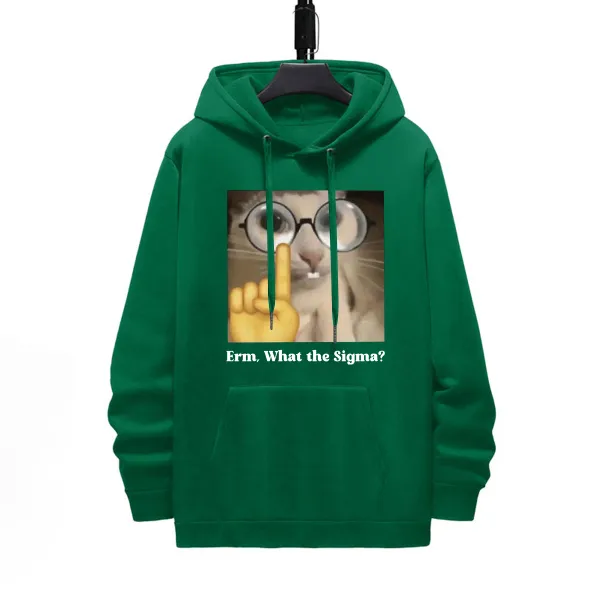 Erm What The Sigma Pattern Printed Hoodie
