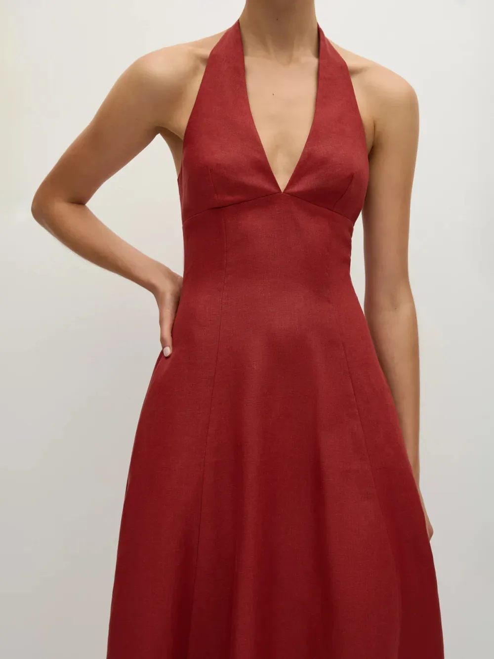 Casual Style Midi Dress Red