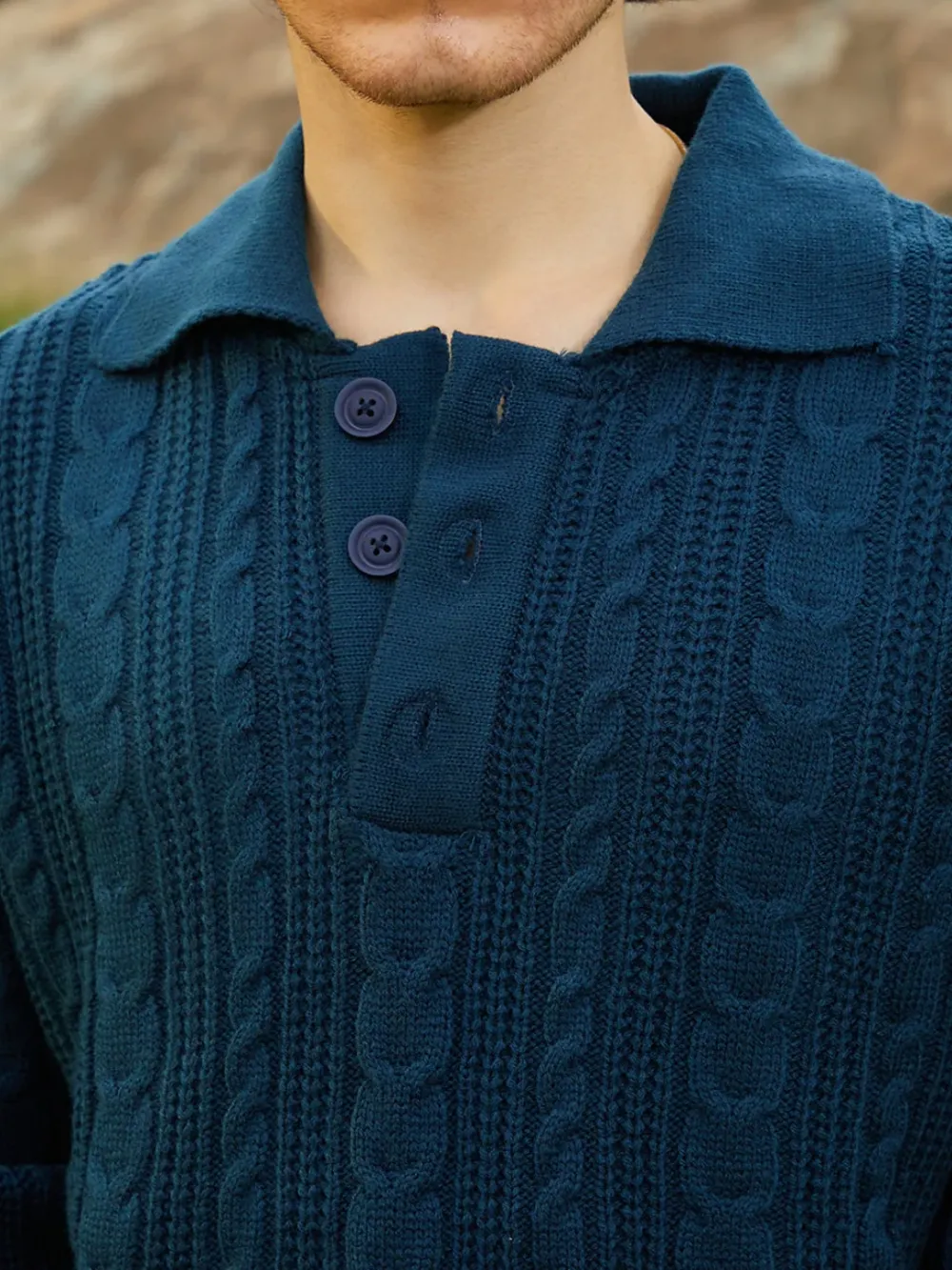 Knit Collared Polo Neck Sweater