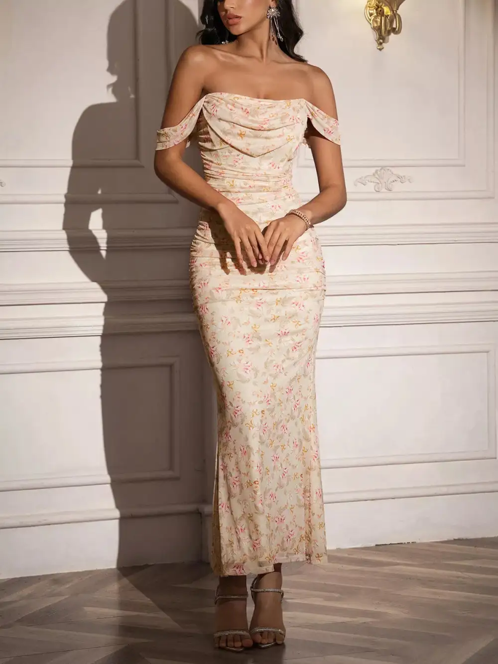 Floral Ruched Dress Casual