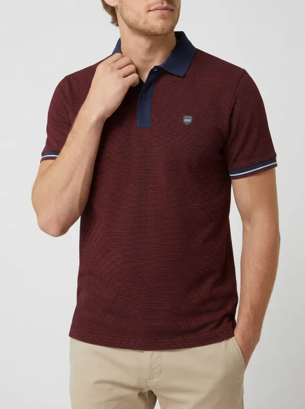 Men's Minimalist Navy Stripe Polo Shirt