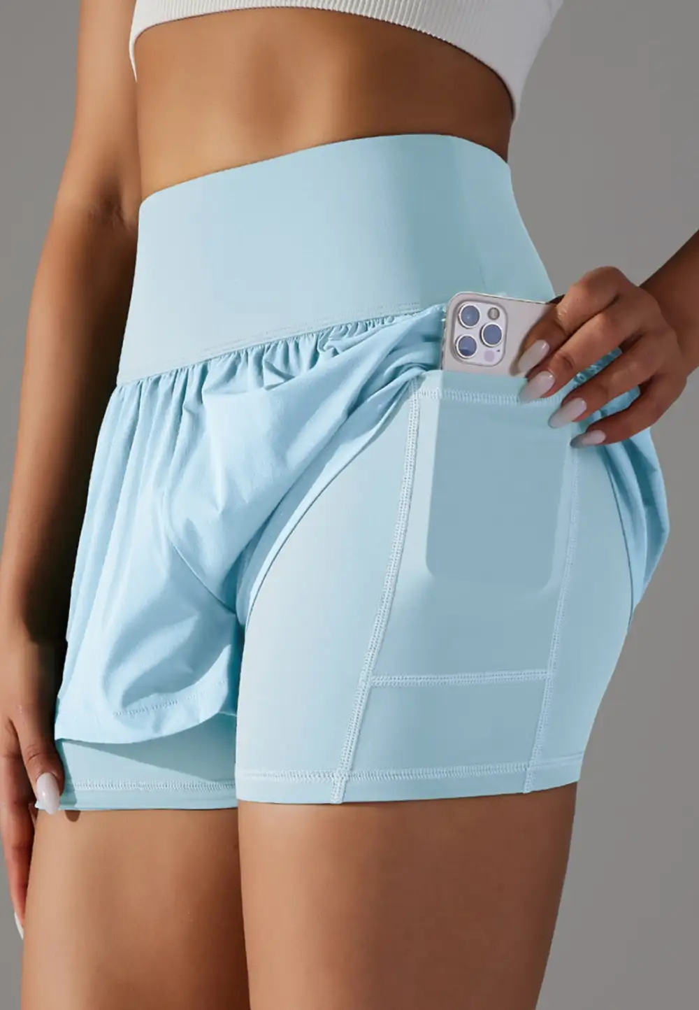 High-Waist Layered Ruffle-Detail Casual Shorts