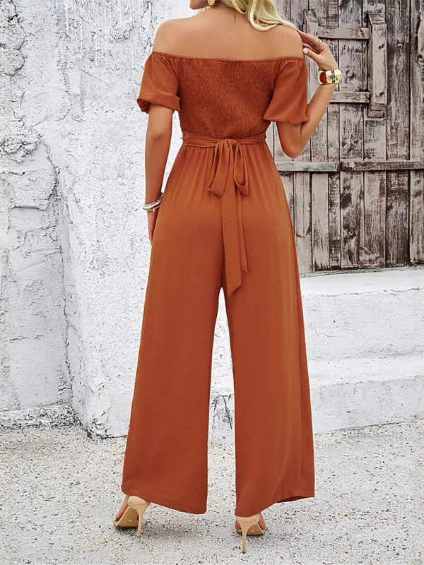 Clean Short Sleeved Wide Leg Jumpsuit Shorts