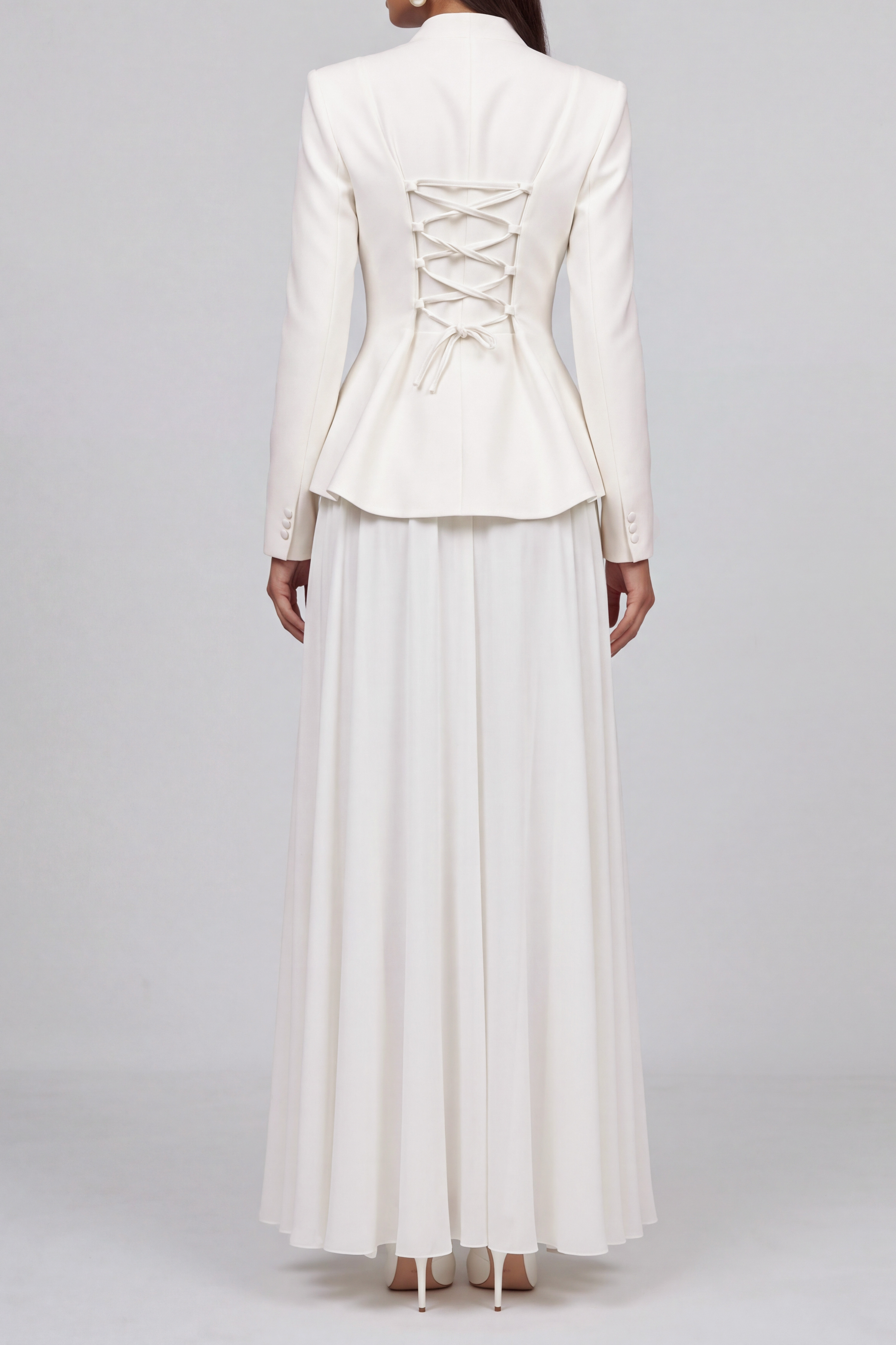 Long Sleeve Button Front Matching Skirt Set