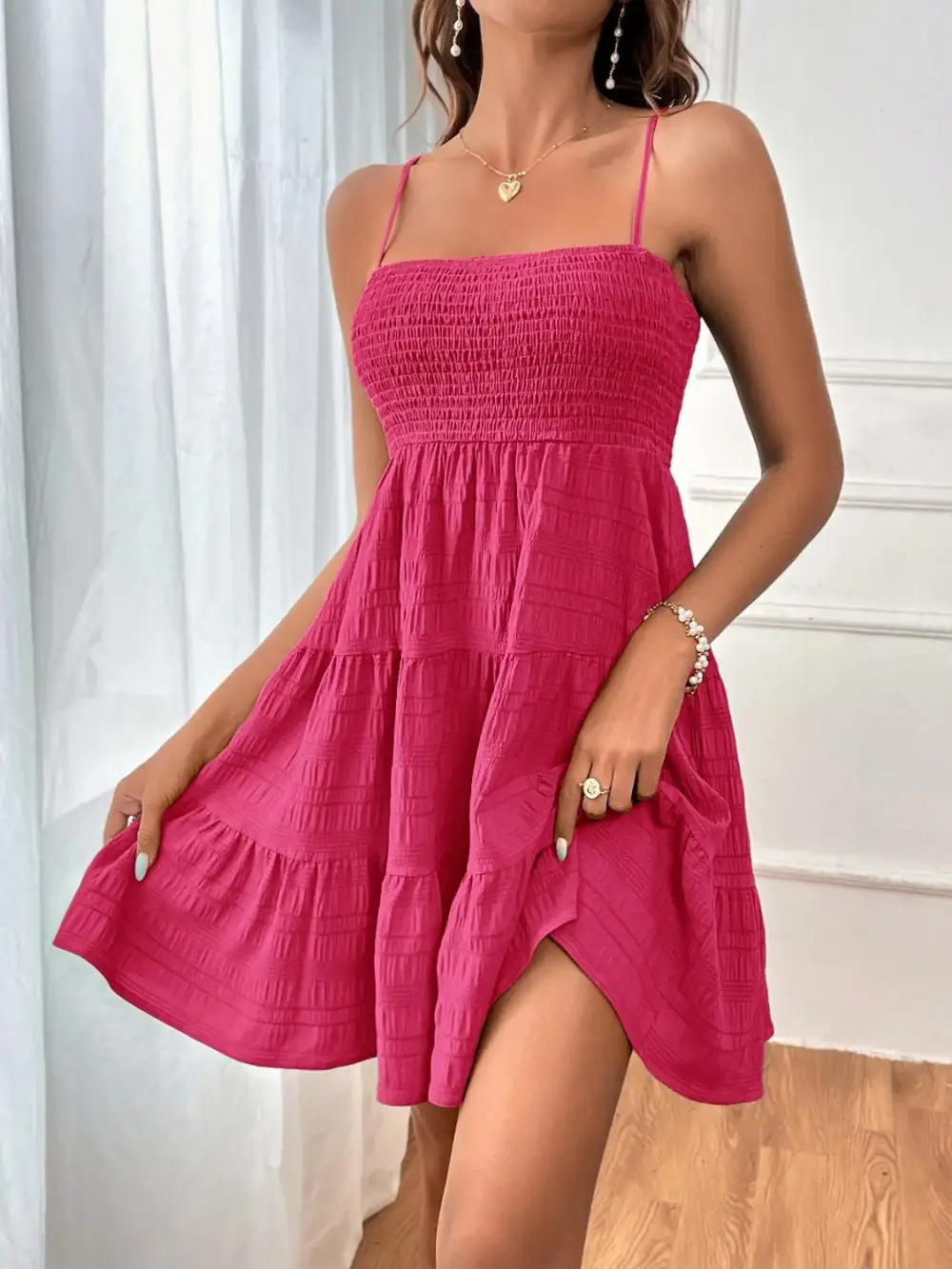 Tiered Sleeveless Mini Dress