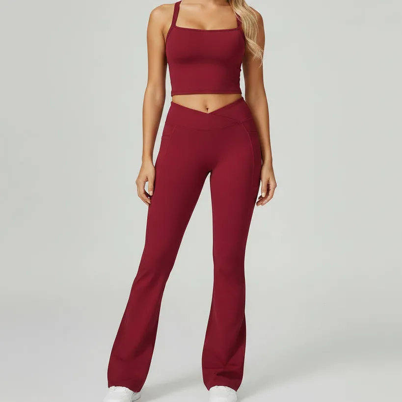 Fitted Yoga Top Pants Set