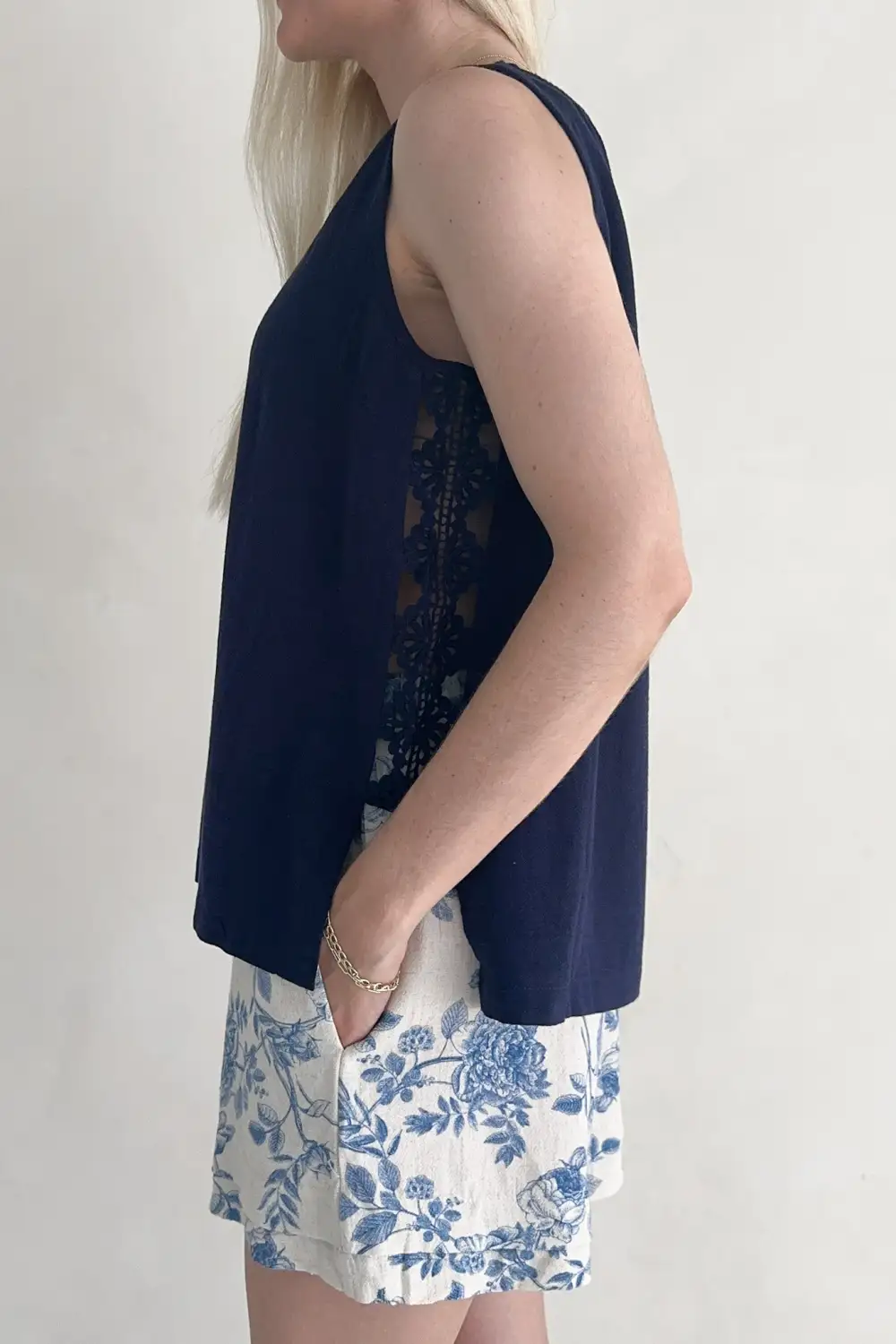 Soft Drape Linen Blend Relaxed Tank Top