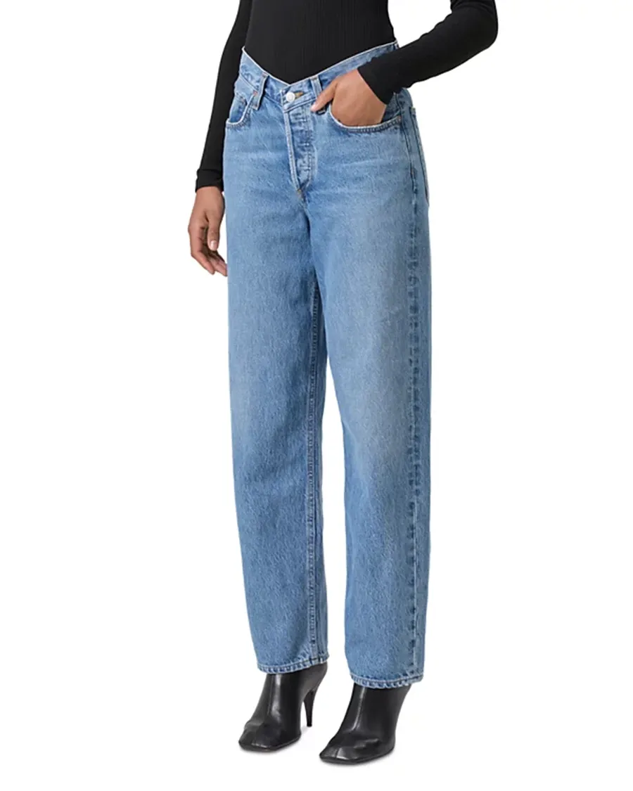 V-Waist High Rise Baggy Jeans