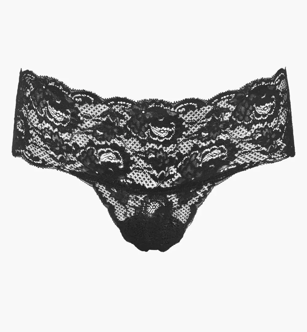 Classic Mid-Rise Lace Cotton Thong Panty