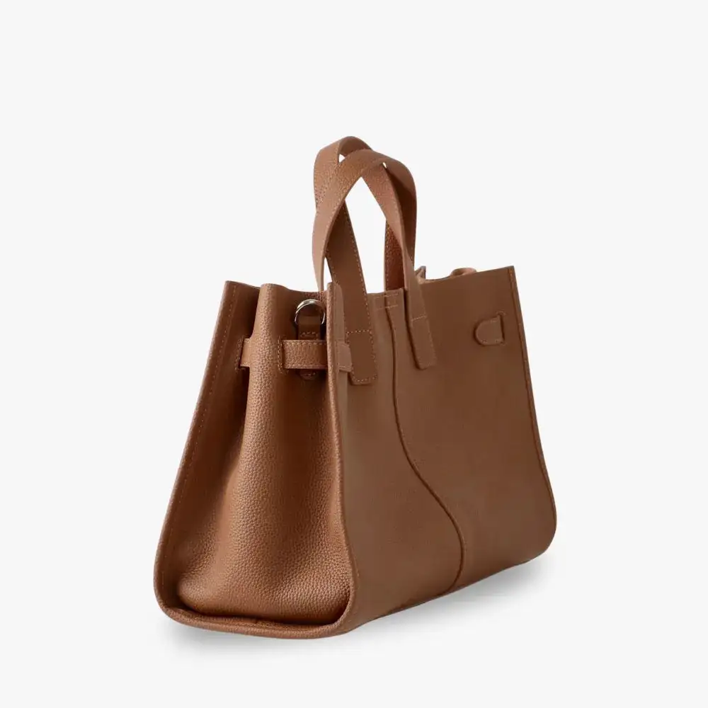 Open Top Soft Grain Shoulder Bag