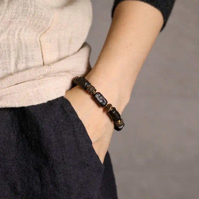 Ebony Wood Copper Bracelet