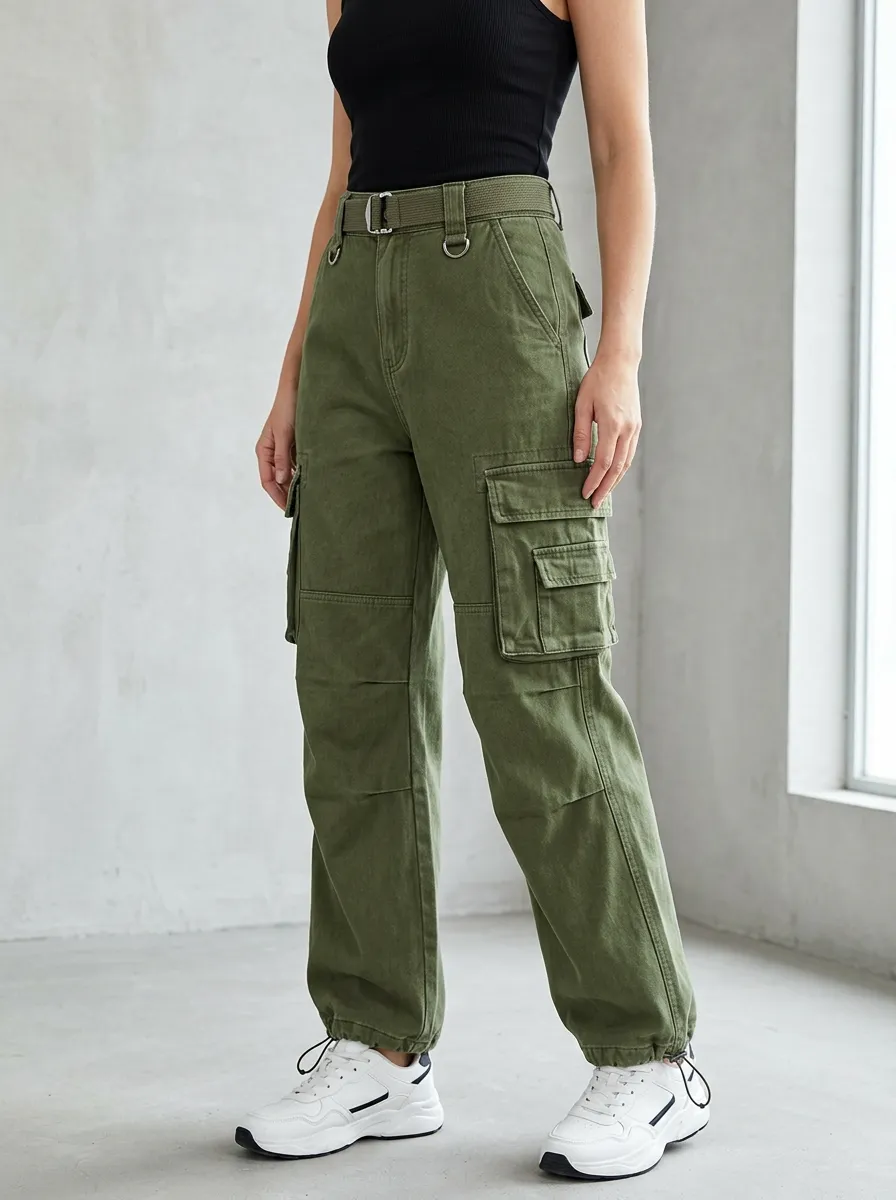 Functional Utility Style Multi Pocket Street Style Women's Multi Pocket Cargo Pants