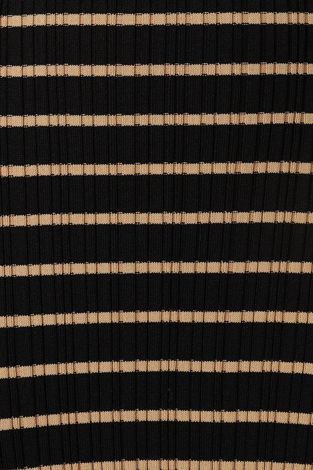 BLACK BEIGE STRIPED MIDI DRESS