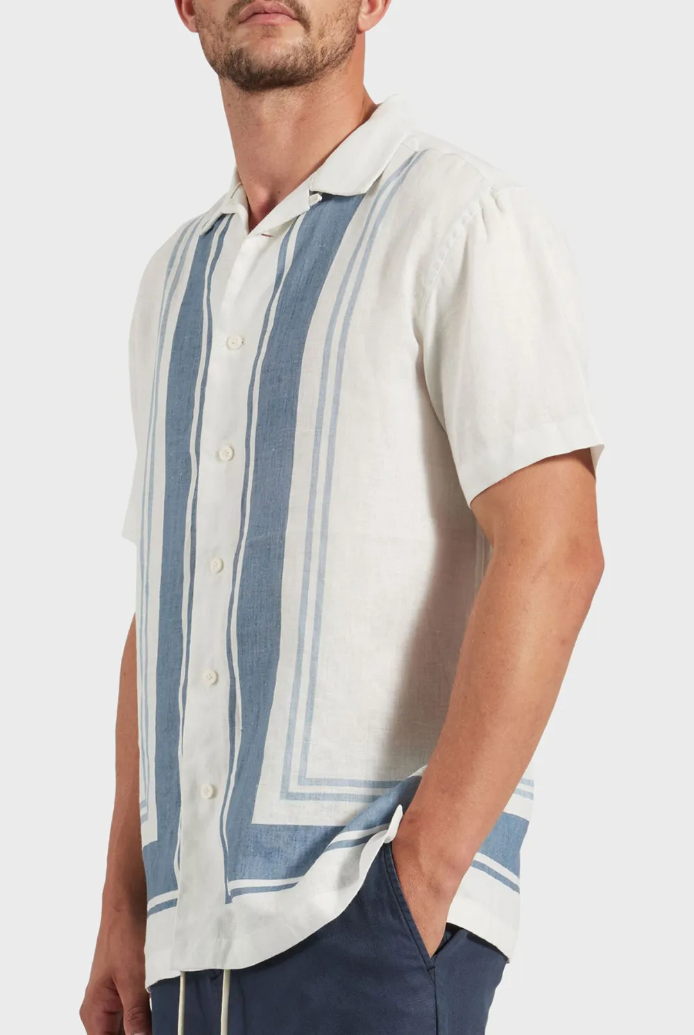Charlie Short Sleeve Shirt-White/peach