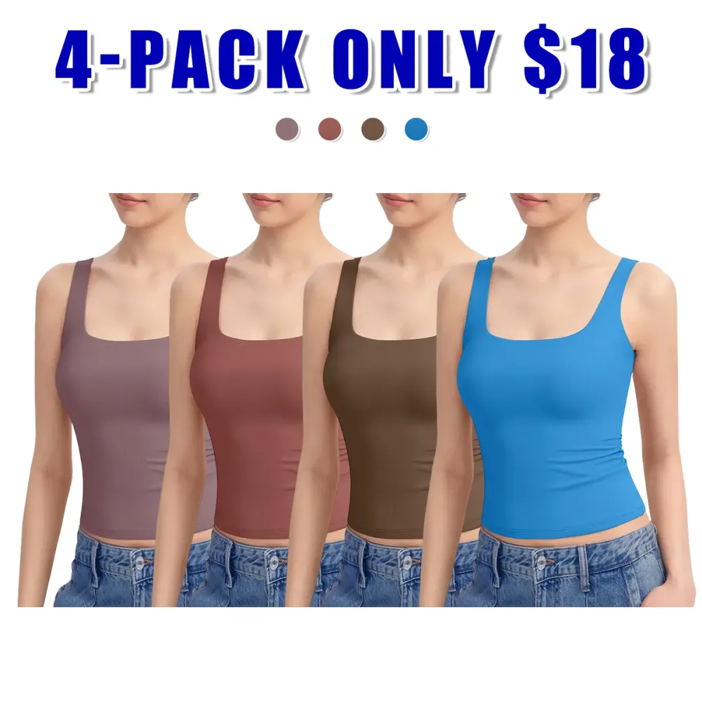 Women's Tank Top Sleeveless Double Lined Basic Tops