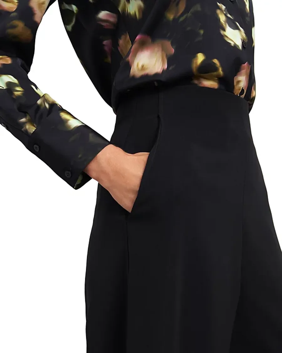 Black Wide Leg Silhouette Trousers