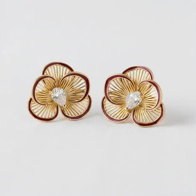 Sculptural Floral Stud Earrings