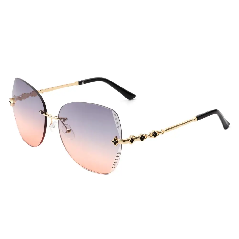 Cozy Rimless Butterfly Frame Sunglasses