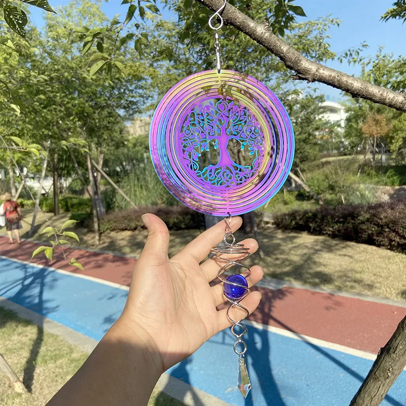🎉 2025 Hot Sale - 6 INCH 3D Rotating Mandala Wind Chime