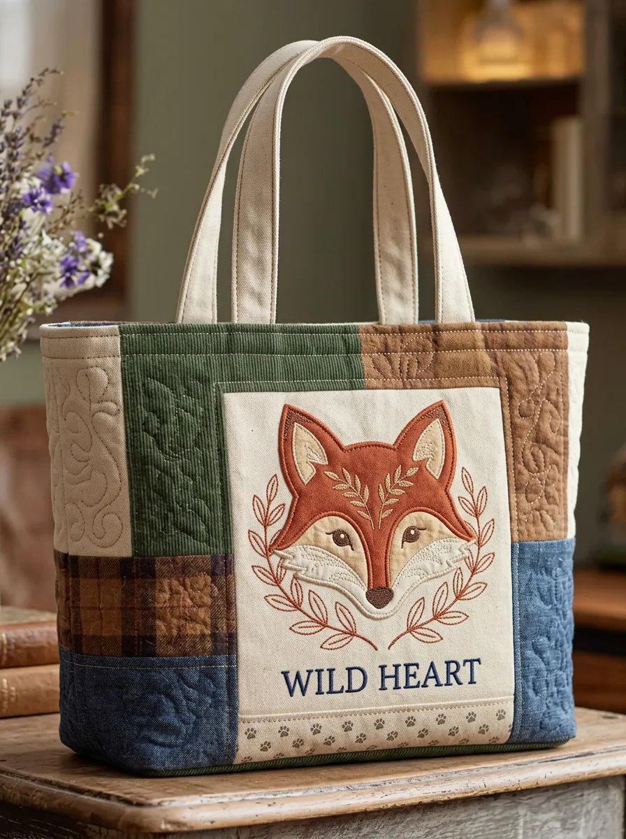 Wild Heart Fox Nature Lover Printed Tote Bag