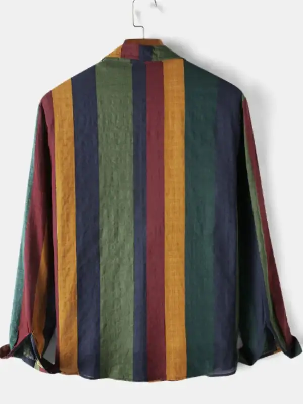Striped Button Up Long Sleeve Shirt
