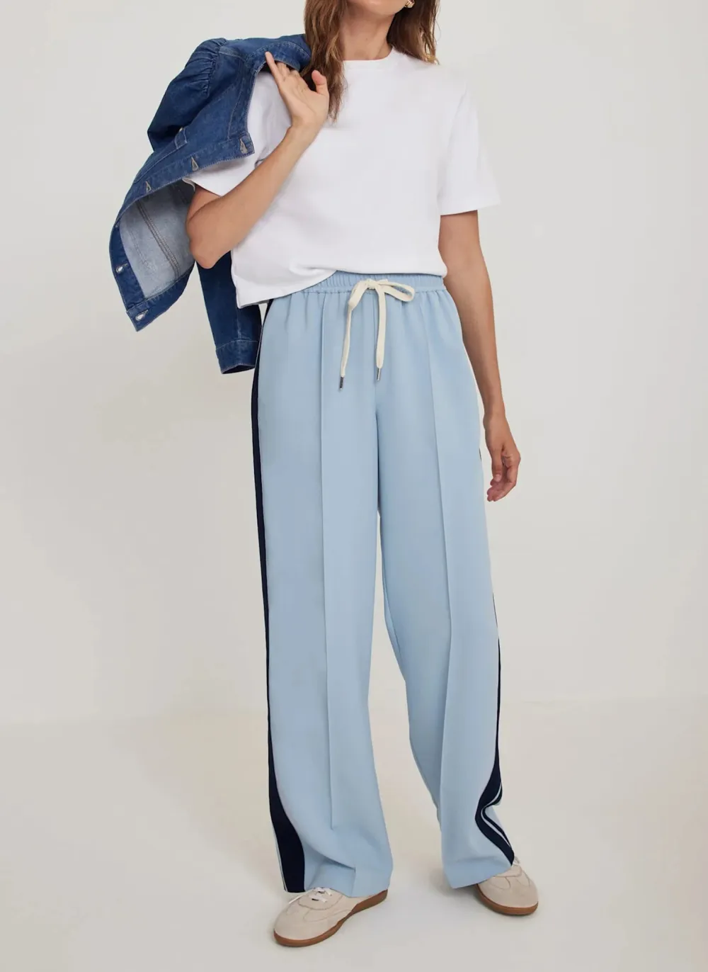 Casual Style Side Stripe Trousers