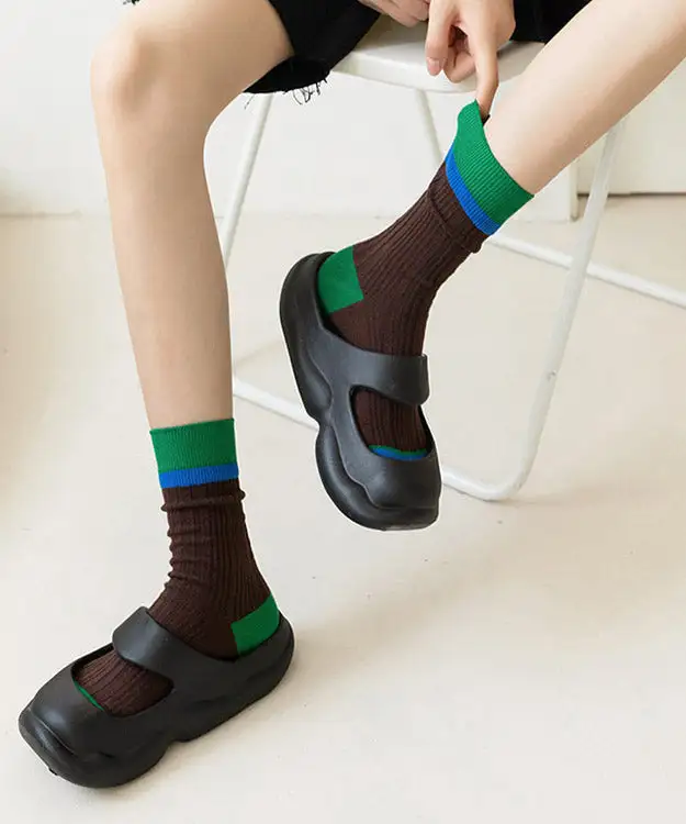 Korean Colorblock Mid Socks