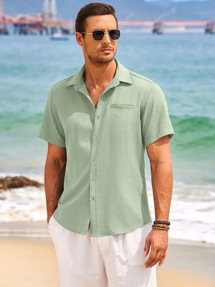 Casual Linen Button Down Shirt