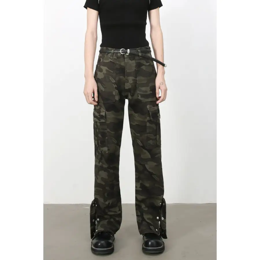 Men's Camouflage Jeans with Cargo Pockets