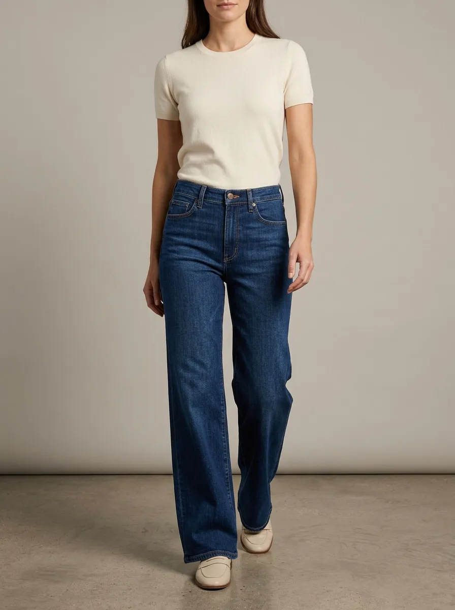 Everyday-Profile High-Rise Wide-Leg Washed Denim Jeans