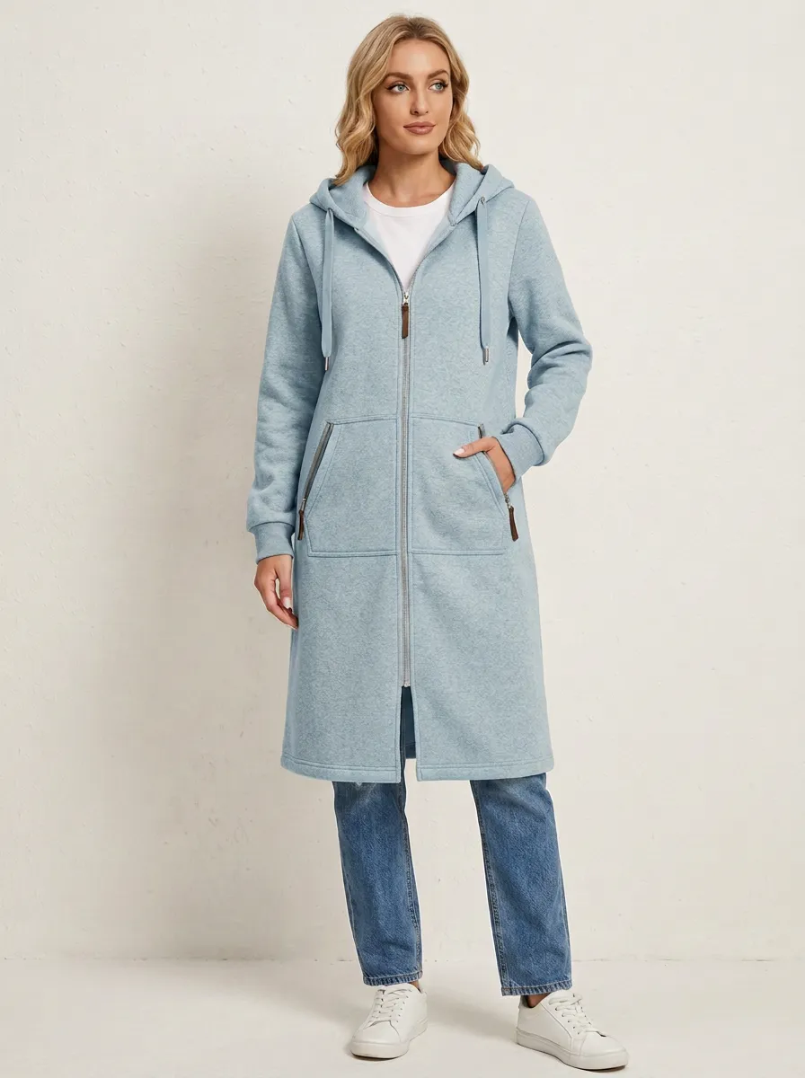 Polished Long Hooded Coat