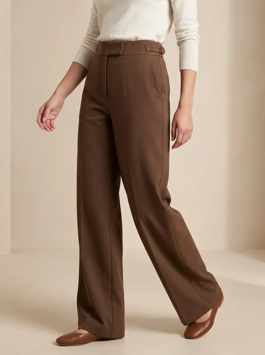 Minimal Wide-Leg Solid Women's Wide-Leg Pants