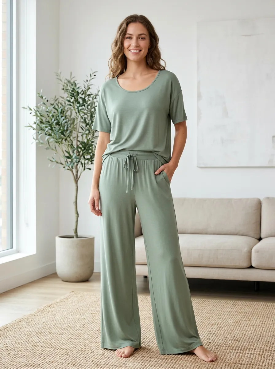 Women's Comfort Focused Wide Leg Lounge Co-Ord