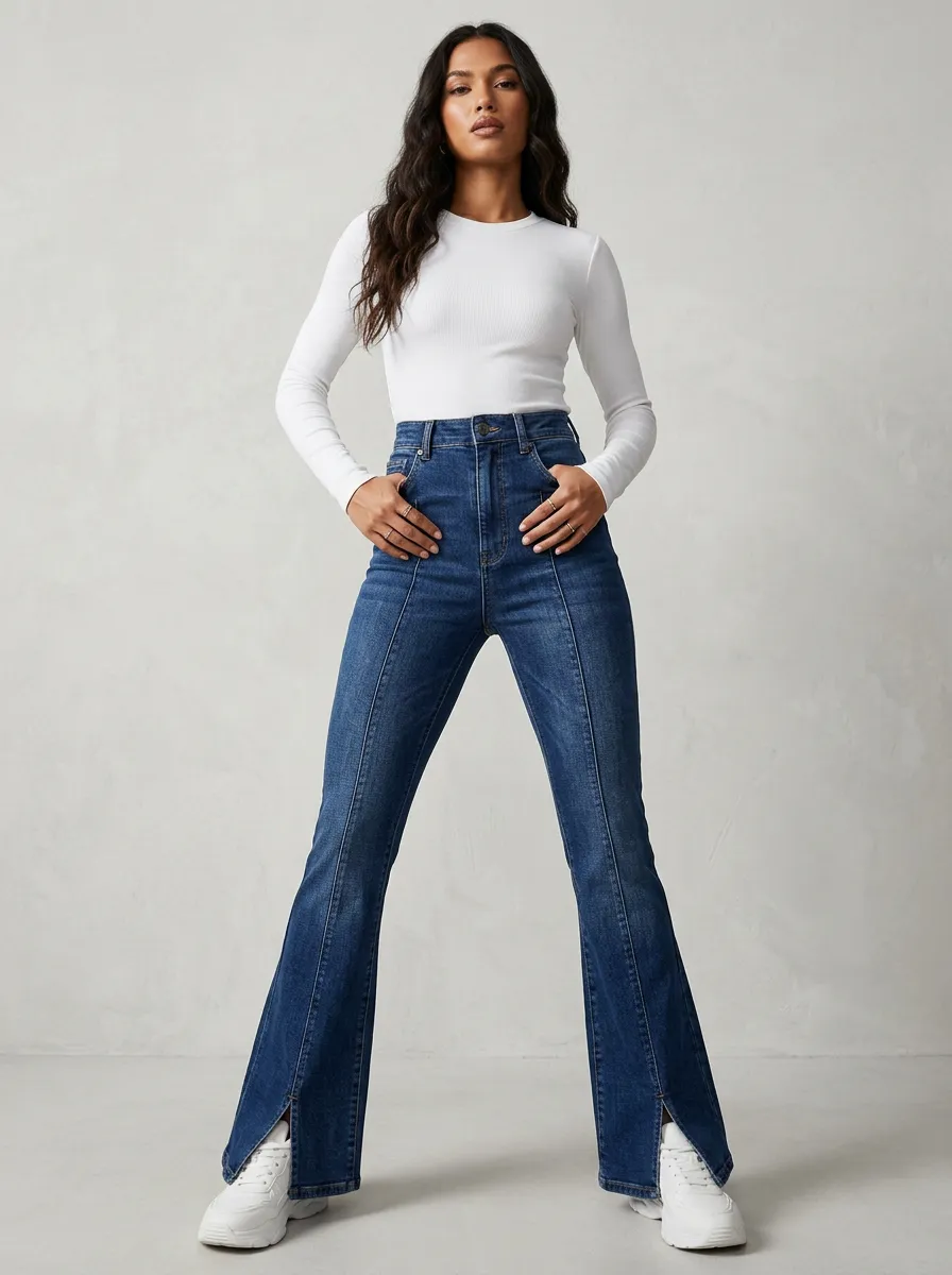 Easy-Wear Casual Women's High-Waist Stretch Flare Jeans