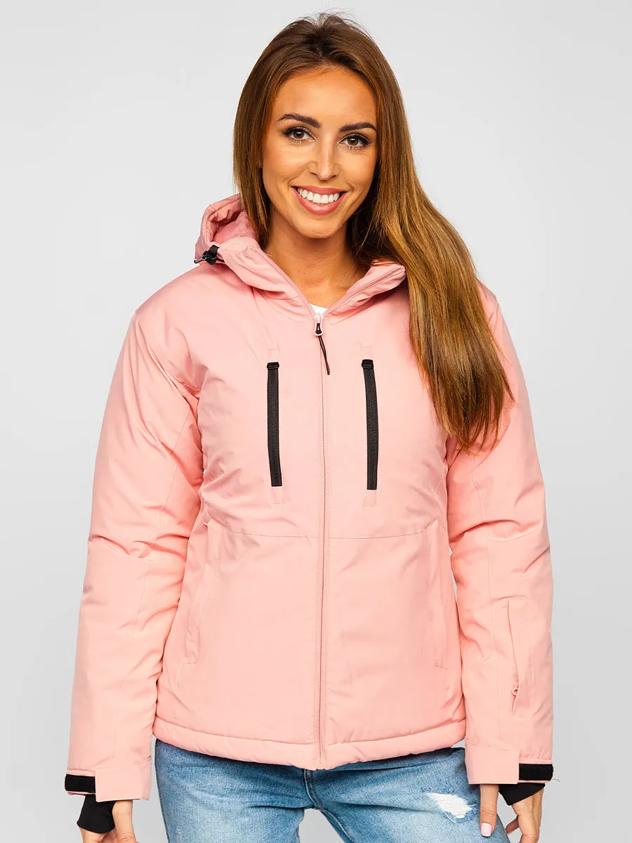 Light pink women's winter ski jacket