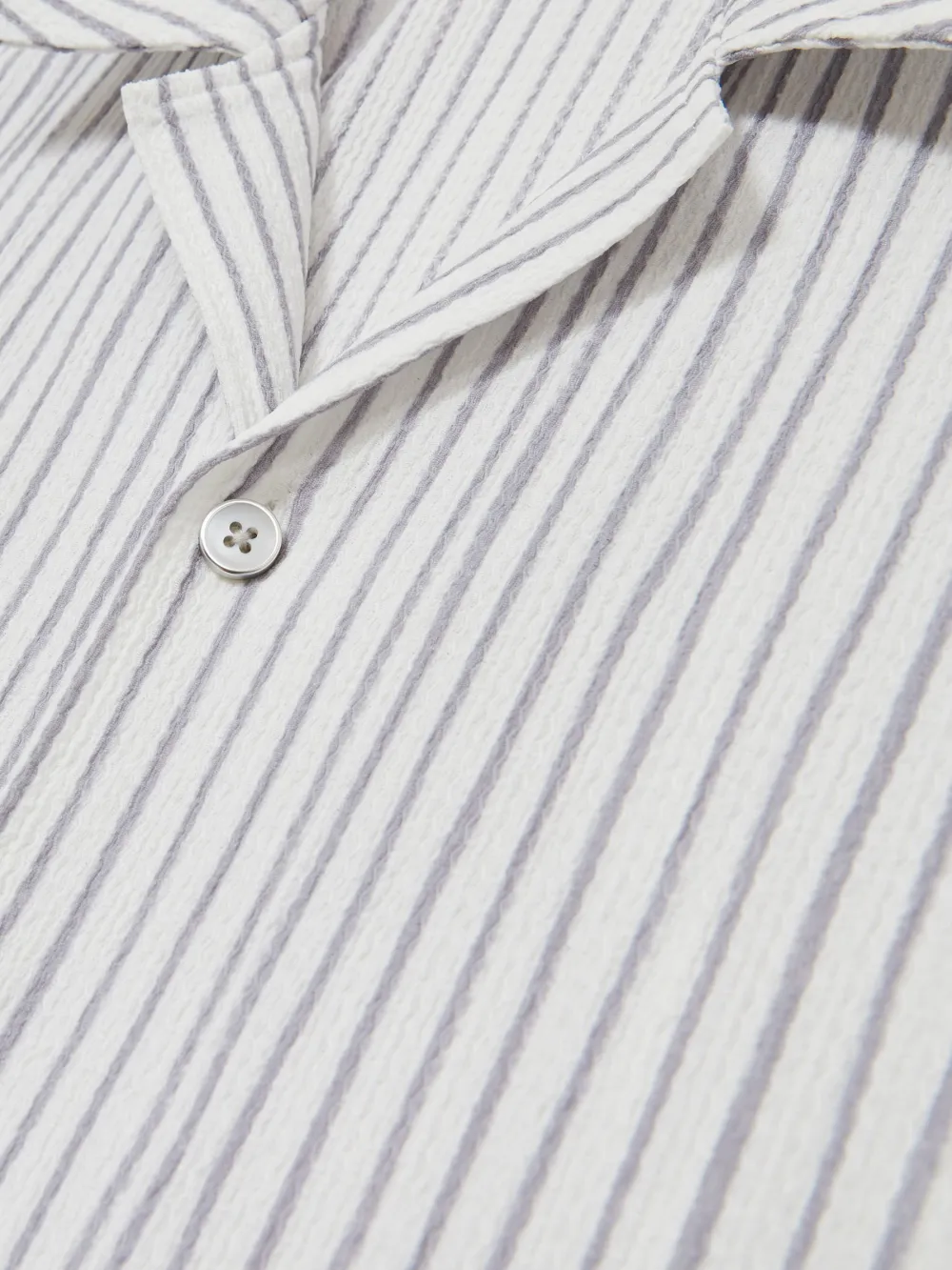 Vintage Striped Cuban Collar Men's Shirt
