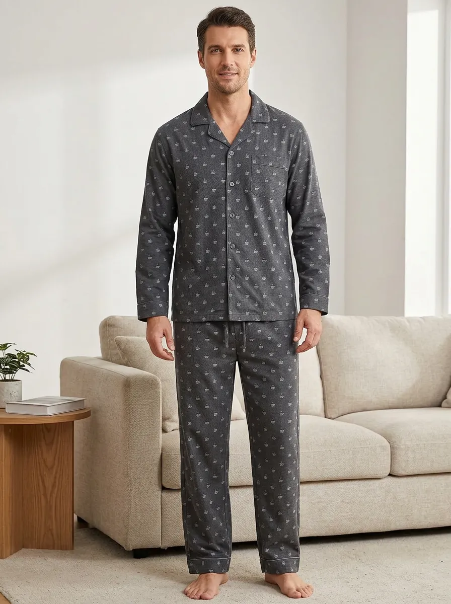Minimal Style Classic Men's Pajama Set