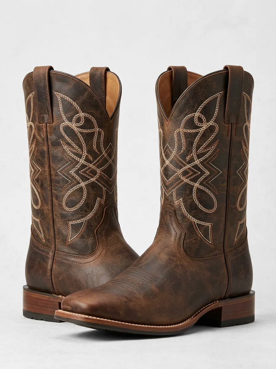 Men's Western Heritage Western Cowboy Embroidered Cowboy Boots