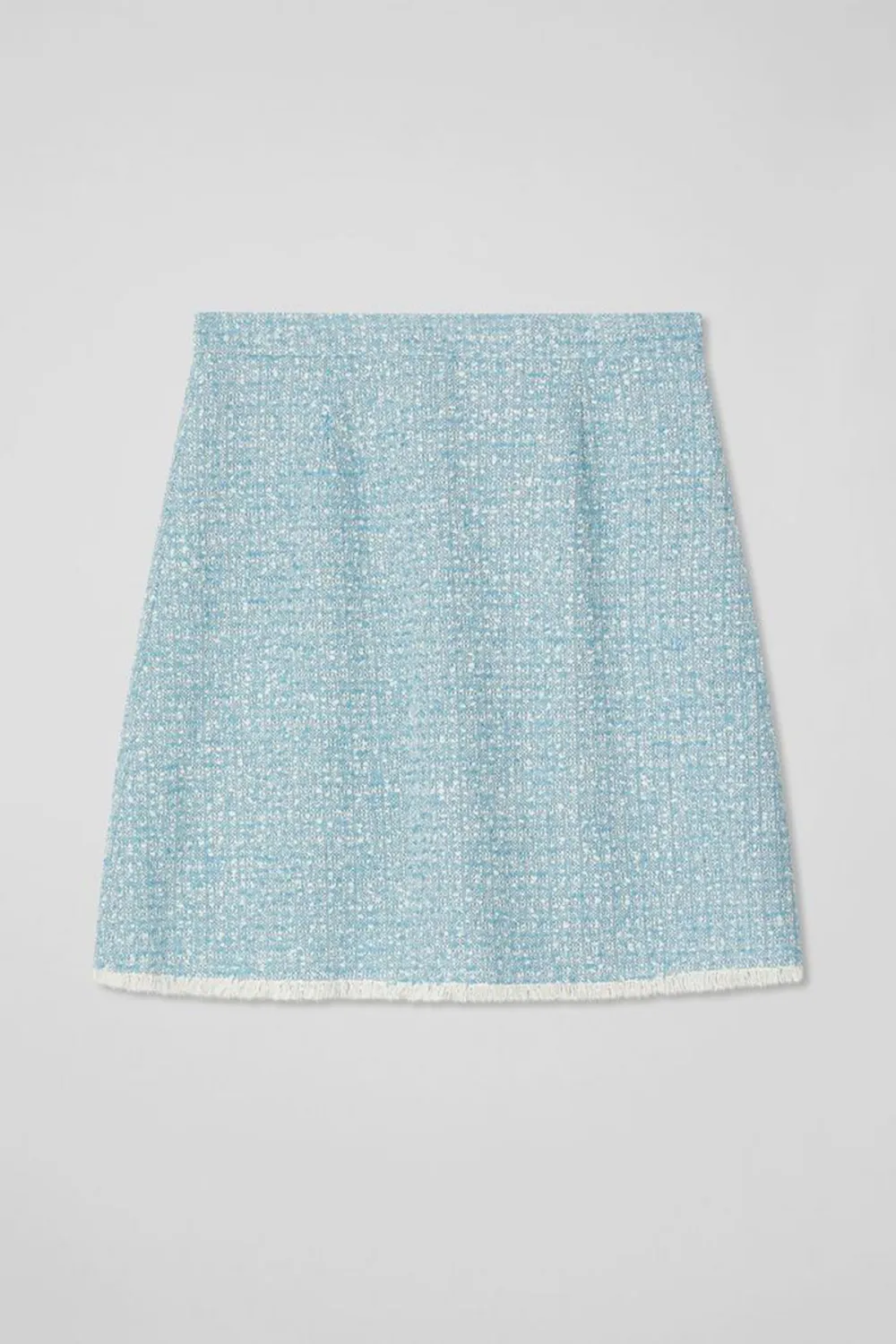 Light Blue Tweed Mini Skirt