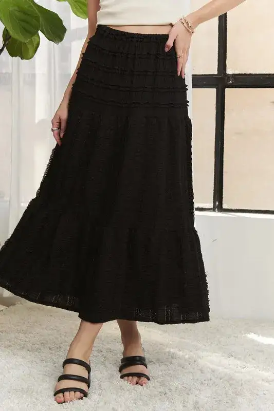 Cotton Blend Elastic Skirt