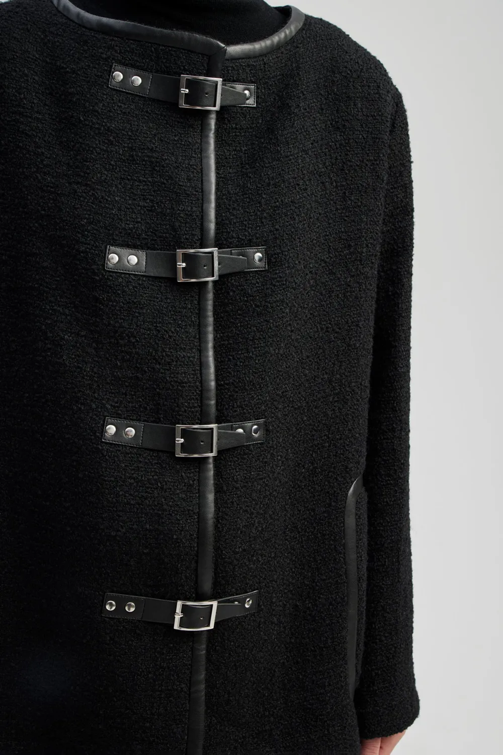 Toggle Fastened Wool Blend Jacket