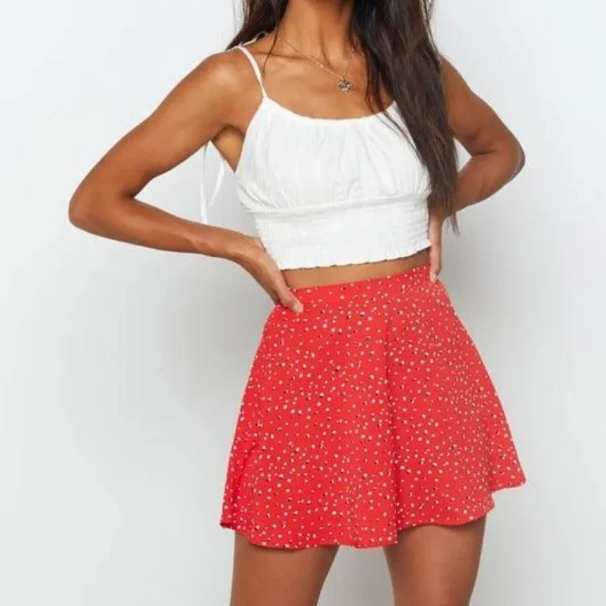 Floral Printed Asymmetrical Skirt