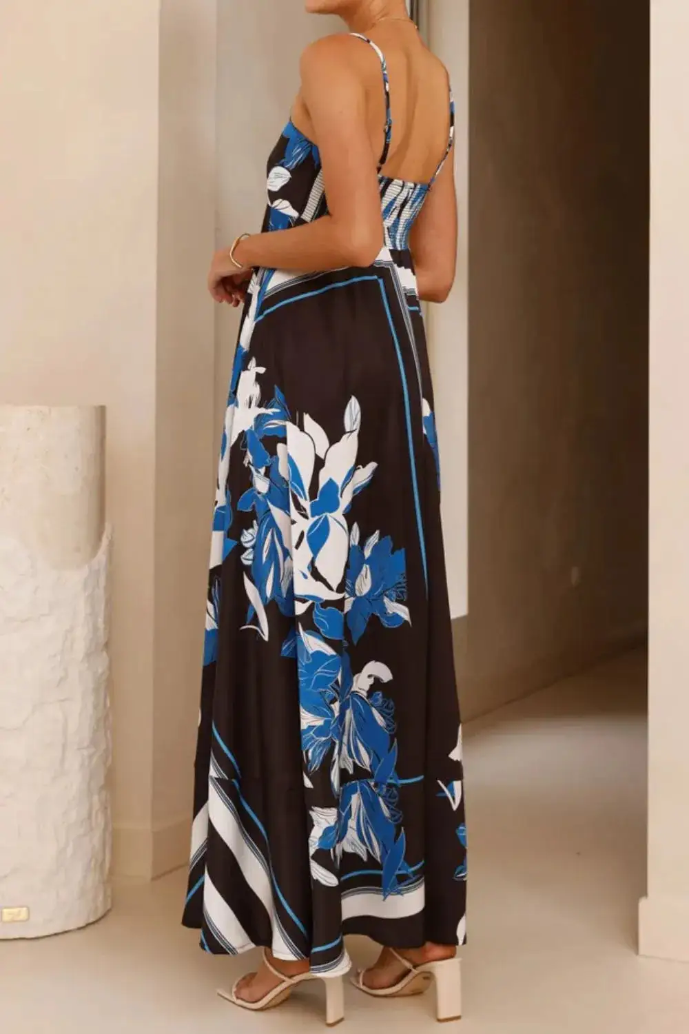 Printed Square Neck Maxi Dress