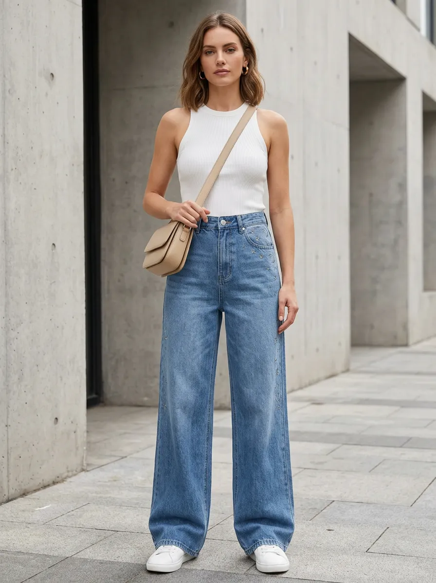 Women's Wide Leg Denim Jeans