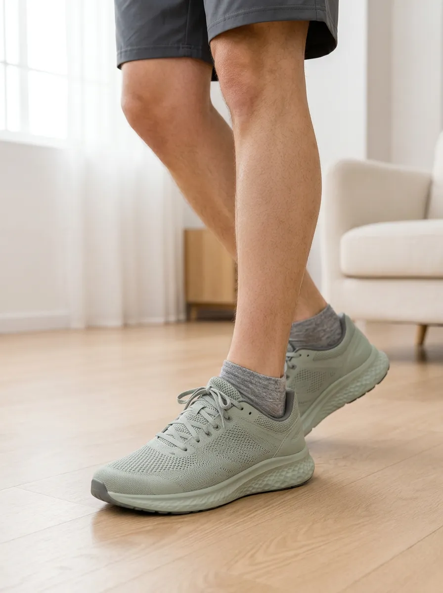 Men's Sage Green Lightweight Breathable Mesh Running Shoes