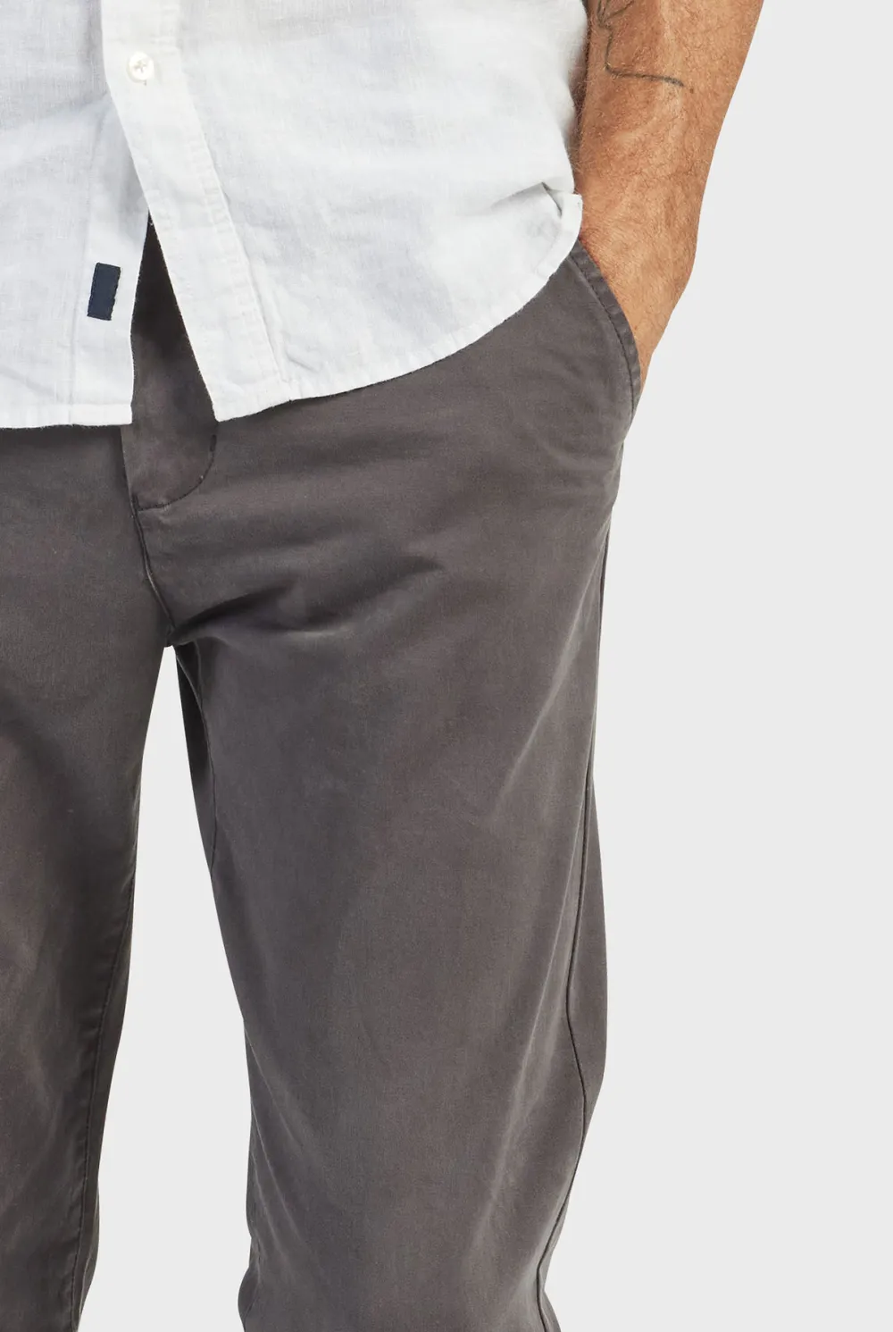 Straight Leg Cotton Twill Trousers