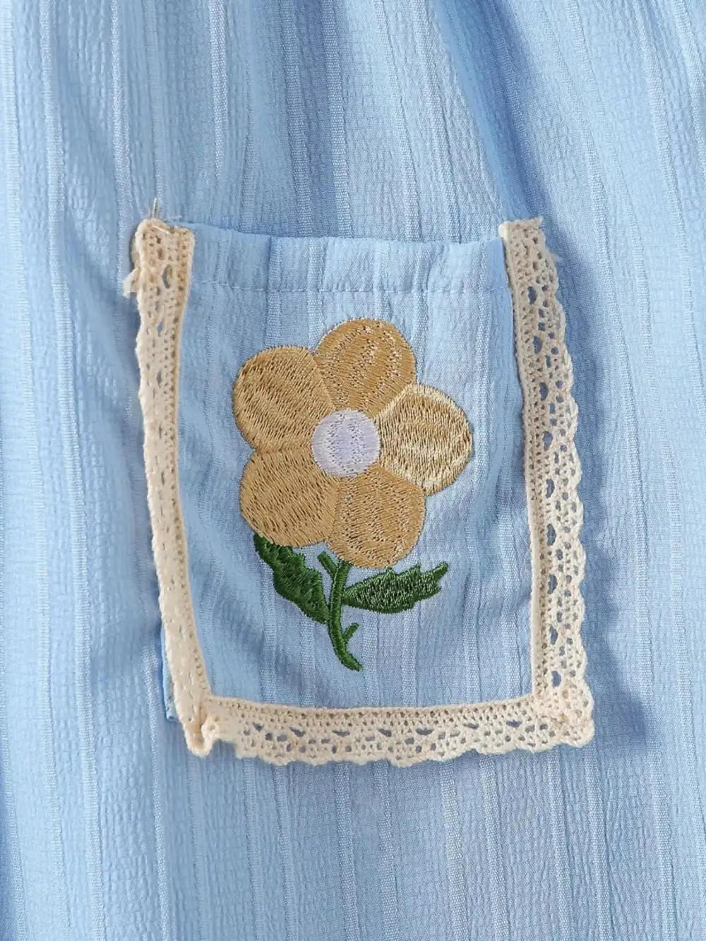 Girls Embroidered Ruffled Hem Dress