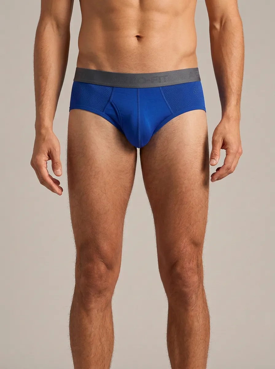Men's Athletic Performance Breathable Mesh Printed Briefs