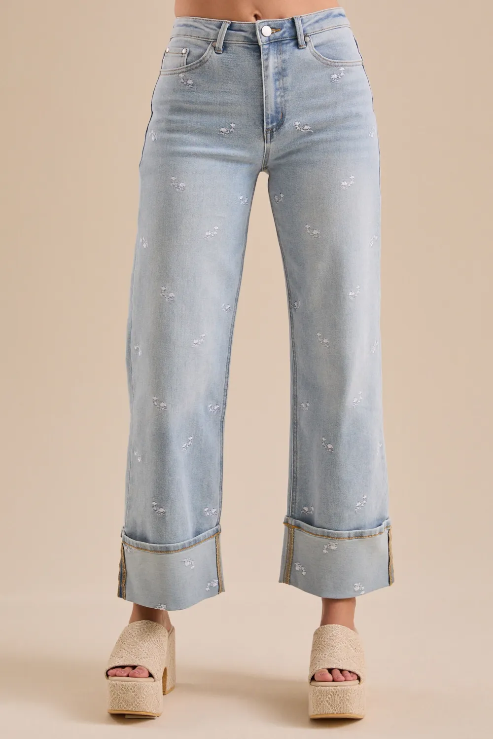 Floral Embroidered Jeans