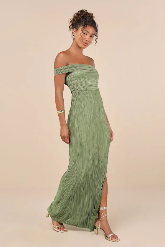 Poised Performance Fuchsia Plisse One-Shoulder Maxi Dress